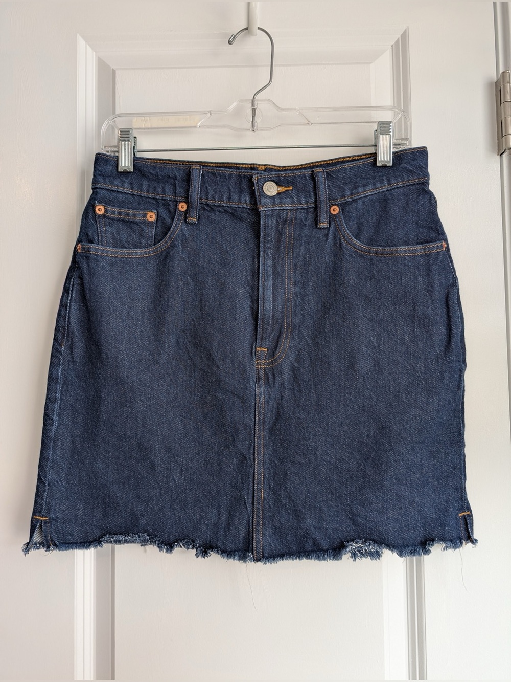 Lucky Brand Women’s High-Rise Denim Mini Skirt Vintage Inspired Sz 6 Dark Wash